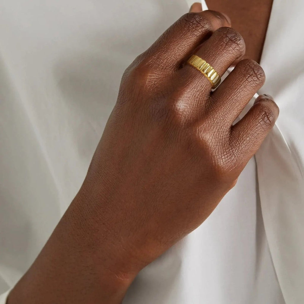 Gosfry Gold Stripe Rings Size 6 - 9 - GOSFRY