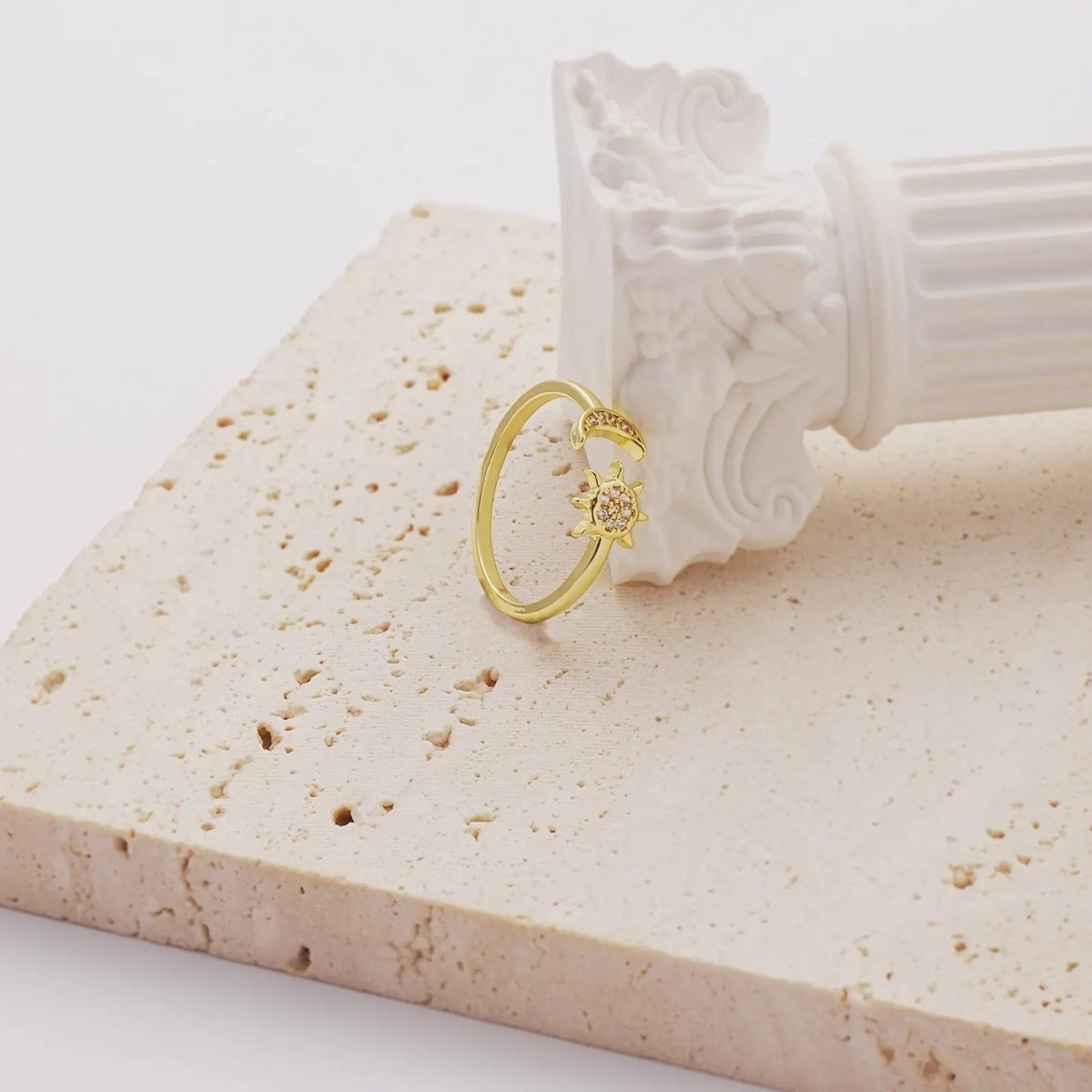 Gosfry Gold Sun Moon Rings - GOSFRY