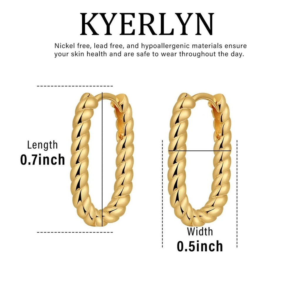 Gosfry Gold Twisted Rope Earrings - GOSFRY