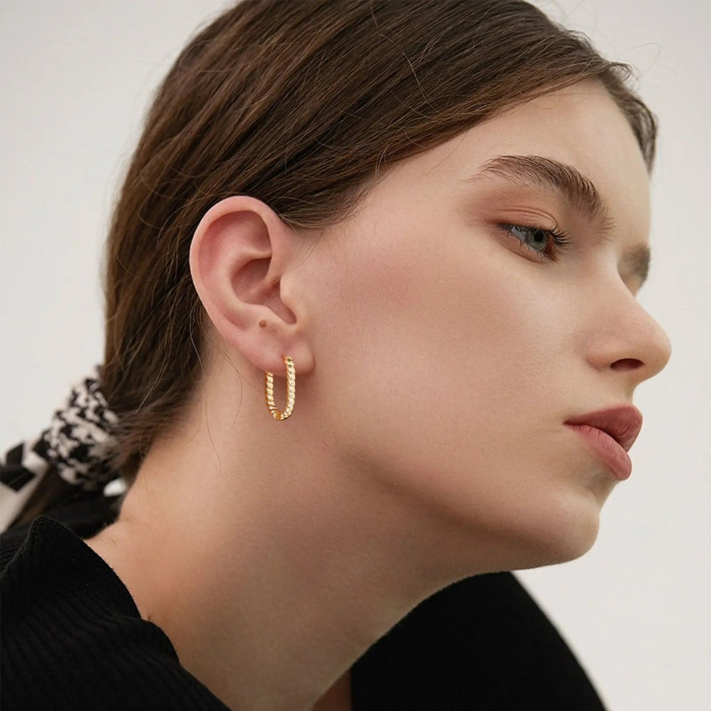 Gosfry Gold Twisted Rope Earrings - GOSFRY