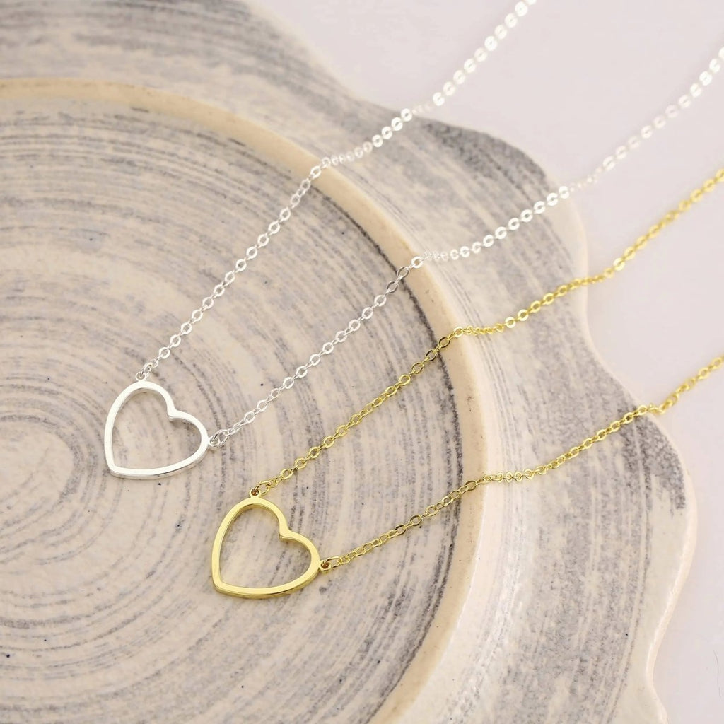 Gosfry Gold/Silver Hollow Heart Necklaces - GOSFRY