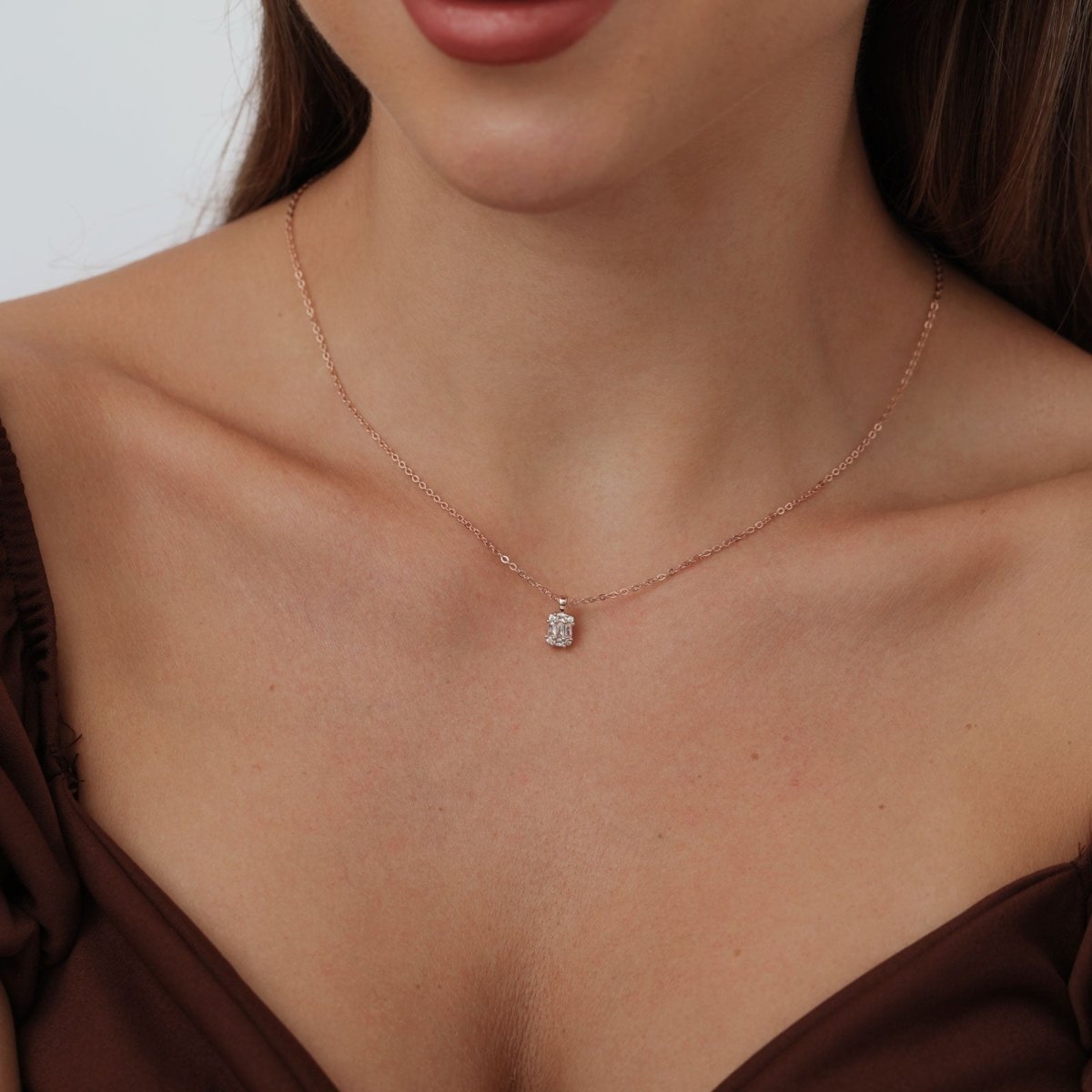 Gosfry Large Square Diamond Pendant Necklaces - GOSFRY