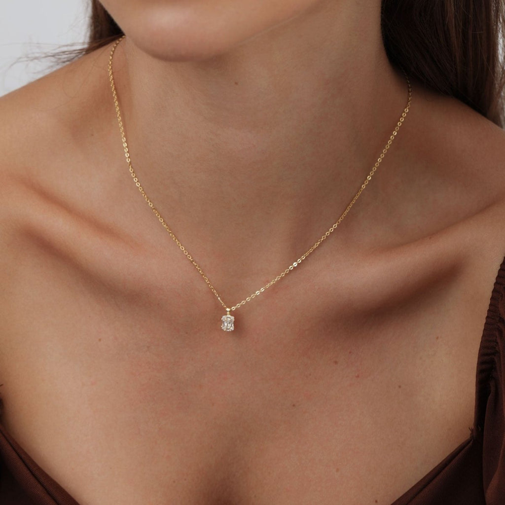 Gosfry Large Square Diamond Pendant Necklaces - GOSFRY
