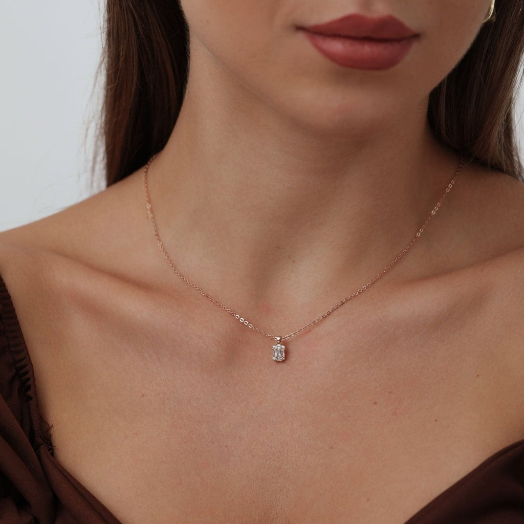 Gosfry Large Square Diamond Pendant Necklaces - GOSFRY