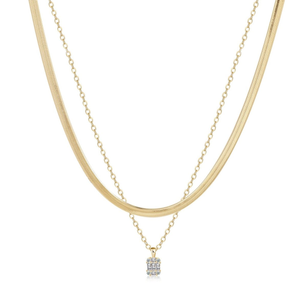 Gosfry Large Square Diamond Pendant Necklaces - GOSFRY