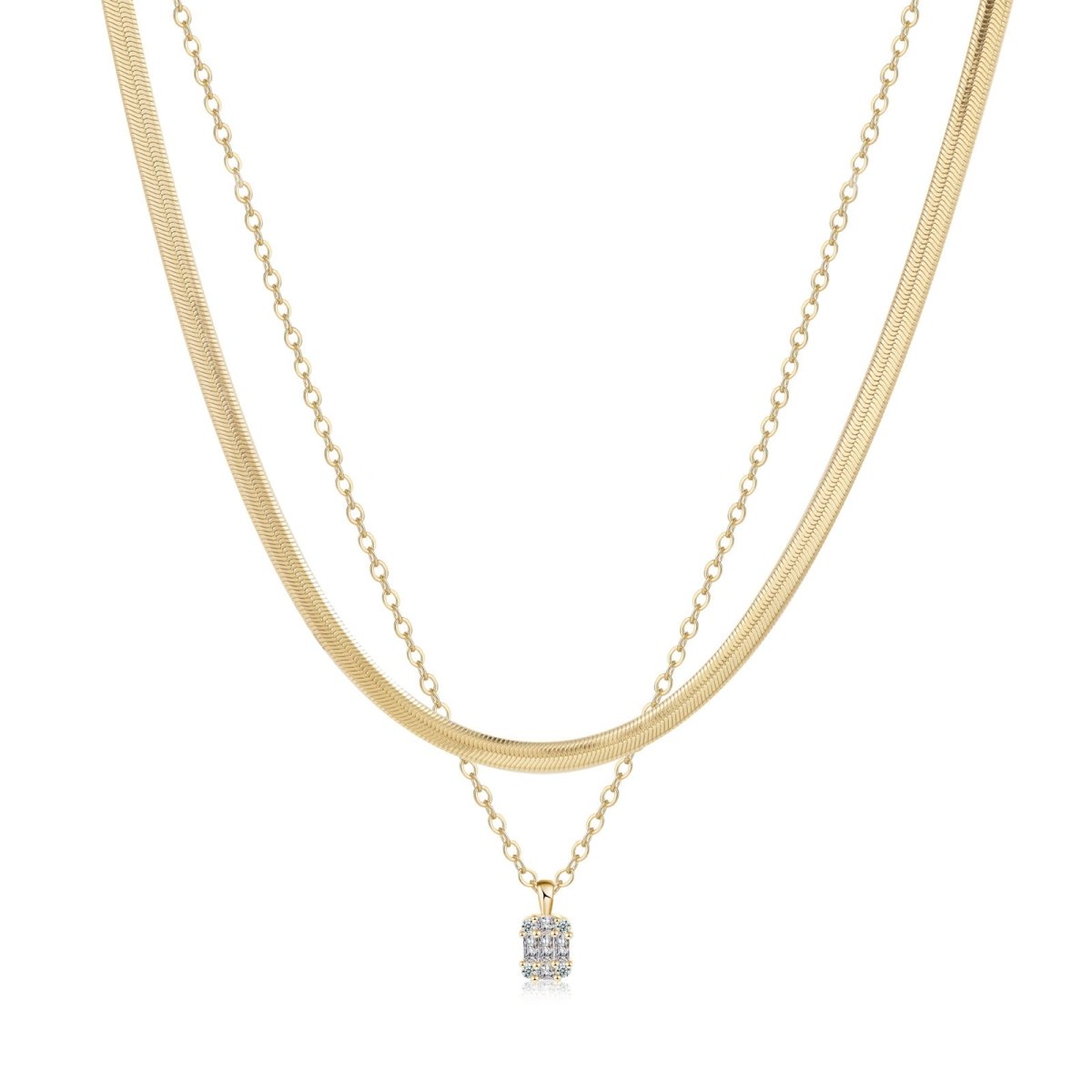 Gosfry Large Square Diamond Pendant Necklaces - GOSFRY