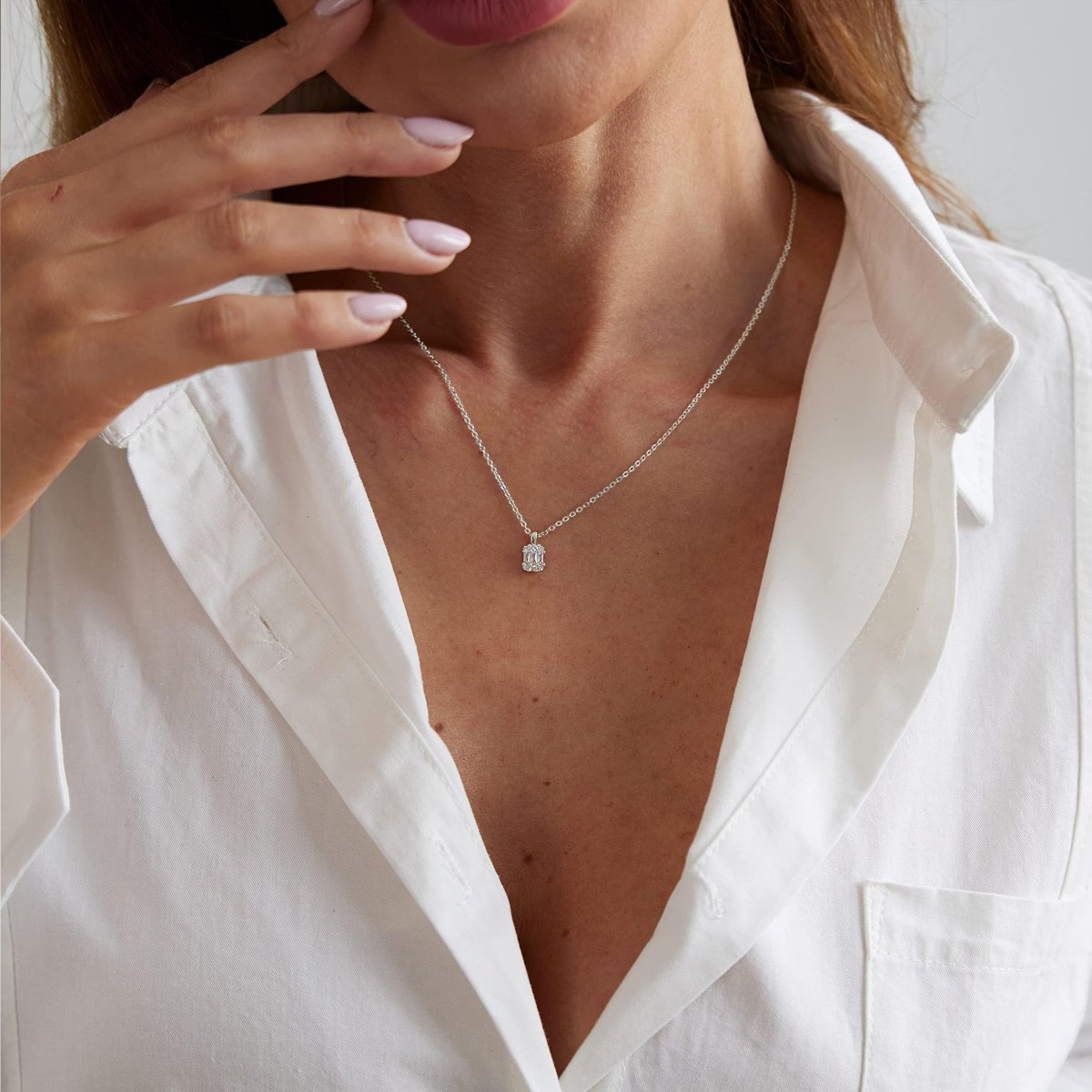 Gosfry Large Square Diamond Pendant Necklaces - GOSFRY