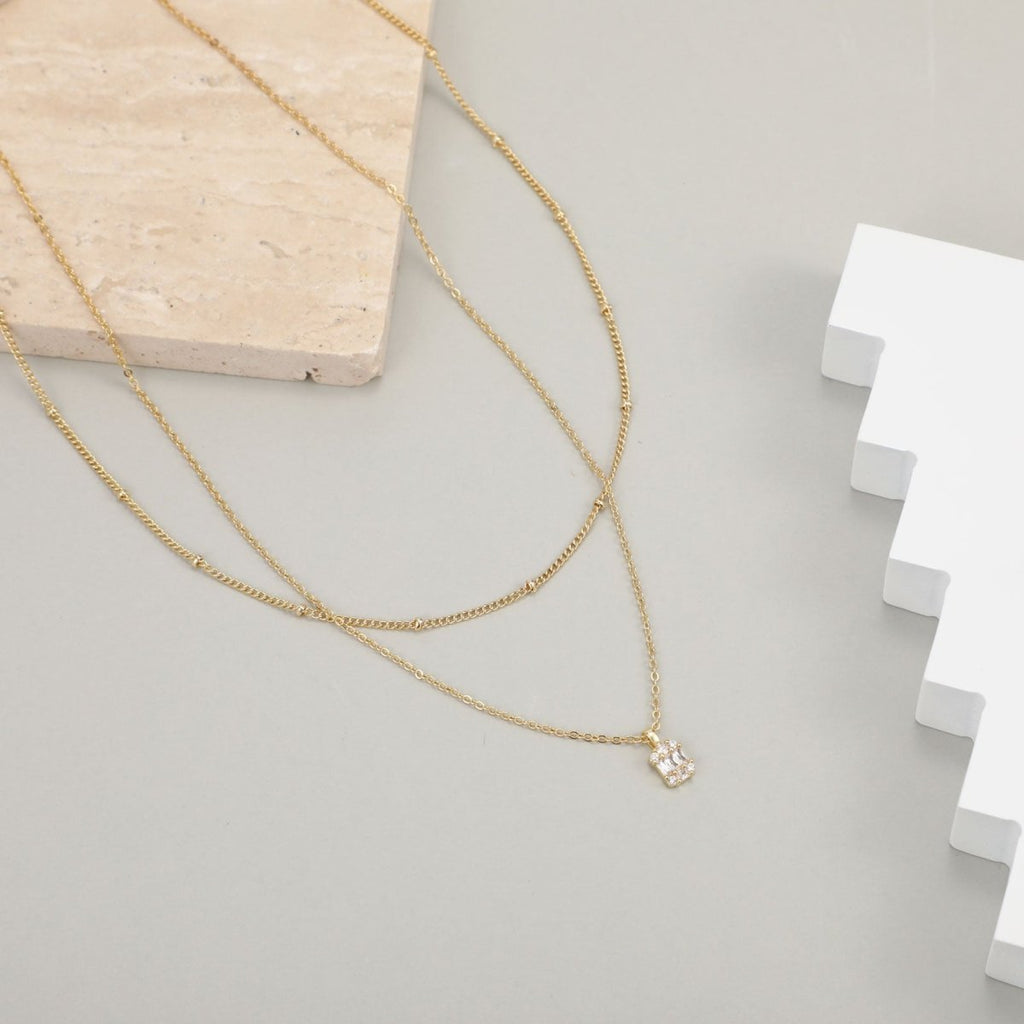 Gosfry Large Square Diamond Pendant Necklaces - GOSFRY