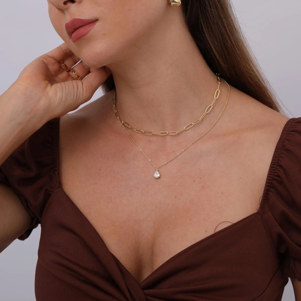 Gosfry Layered Diamond CZ Necklaces - GOSFRY