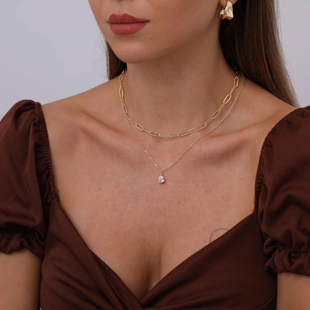 Gosfry Layered Diamond CZ Necklaces - GOSFRY