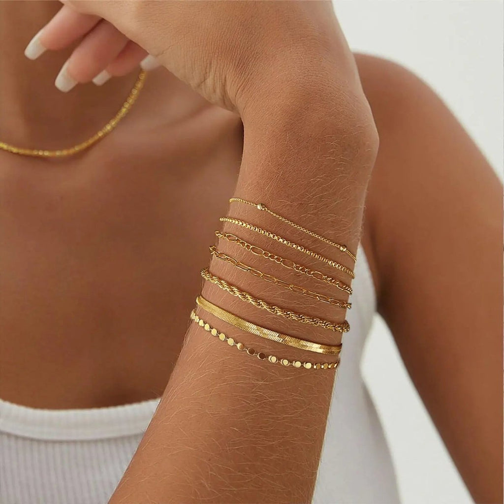 Gosfry Layered Gold/Silver Bracelets - GOSFRY