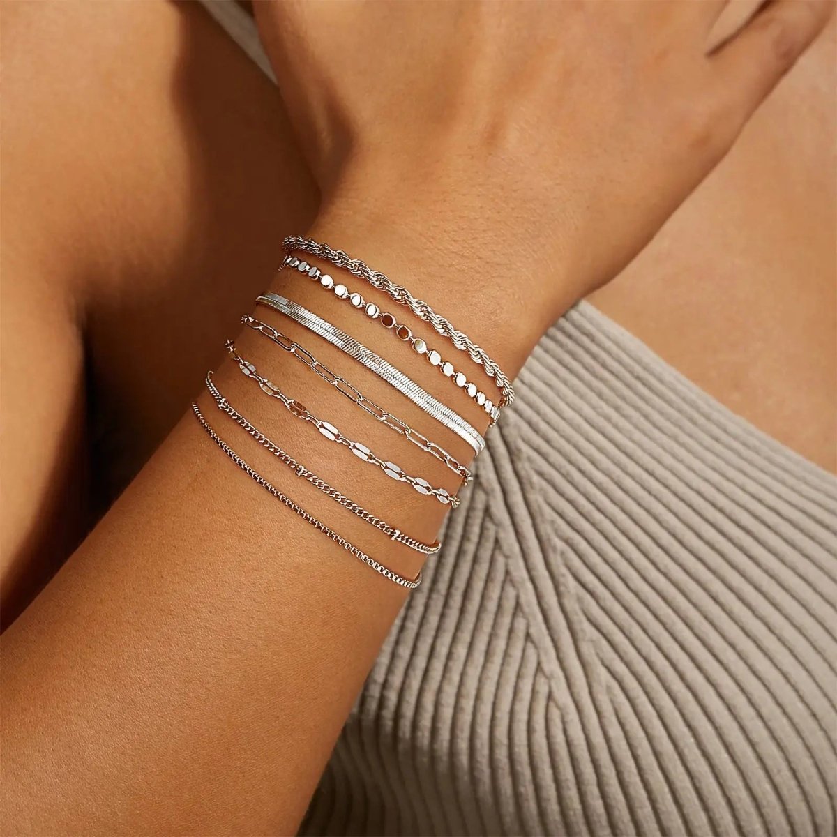 Gosfry Layered Gold/Silver Bracelets - GOSFRY