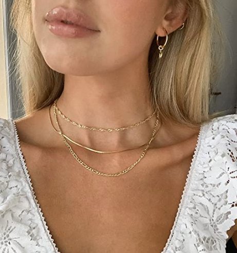 Gosfry Layered Rope Figaro Necklaces - GOSFRY