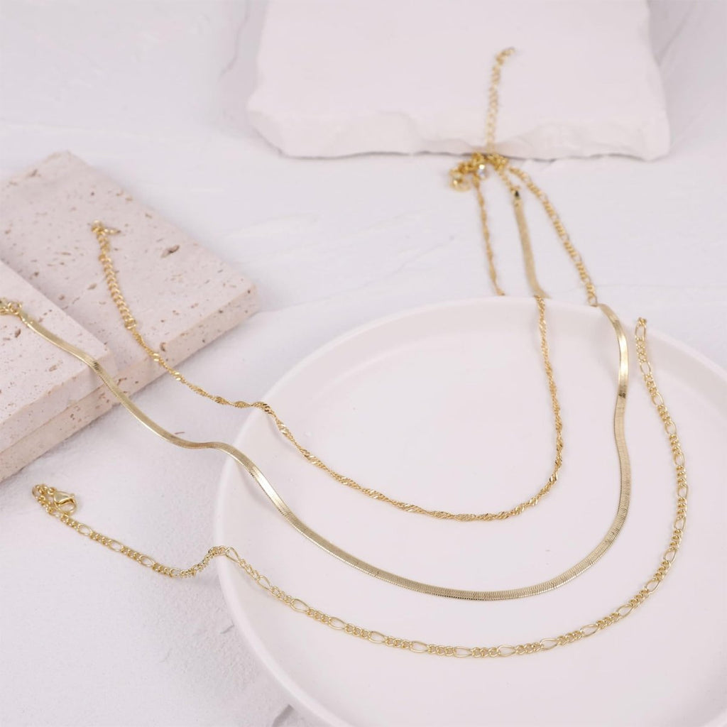 Gosfry Layered Rope Figaro Necklaces - GOSFRY
