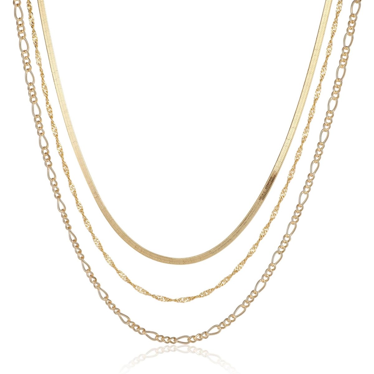 Gosfry Layered Rope Figaro Necklaces - GOSFRY