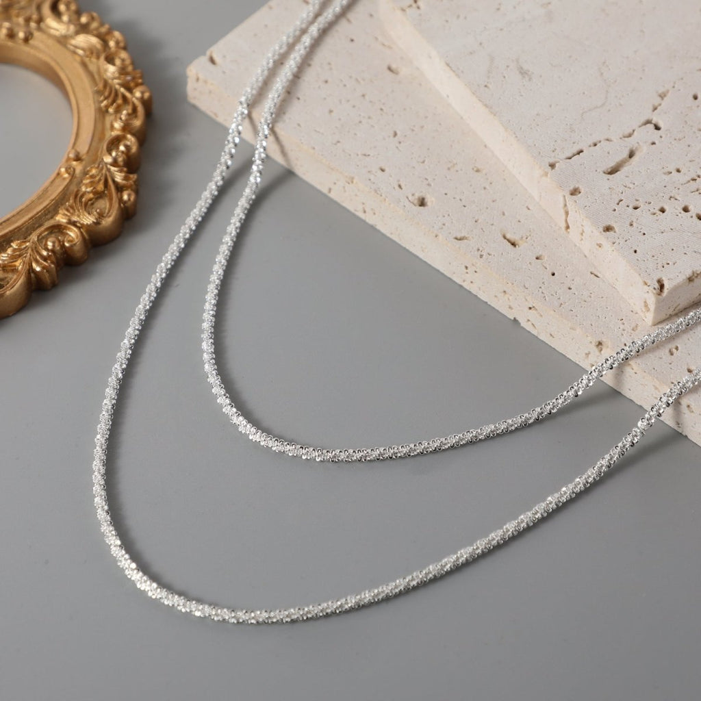 Gosfry Layered Silver Shiny Rope Necklaces - GOSFRY