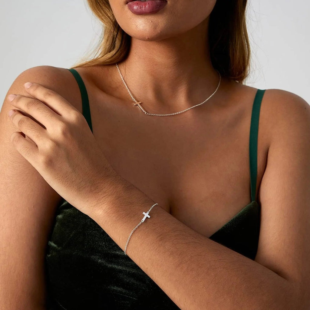 Gosfry Silver Cross Bracelets - GOSFRY