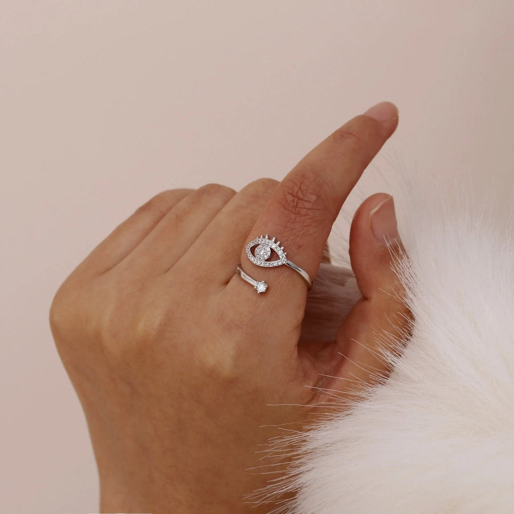 Gosfry Silver/Gold CZ Adjustable Opening Rings - GOSFRY