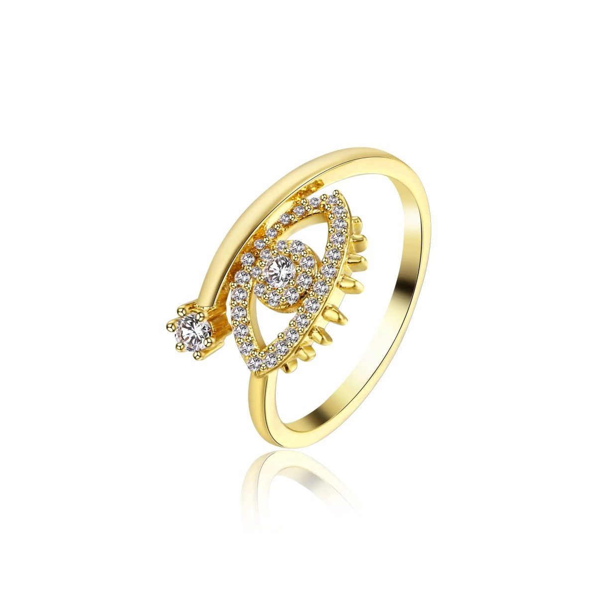 Gosfry Silver/Gold CZ Adjustable Opening Rings - GOSFRY