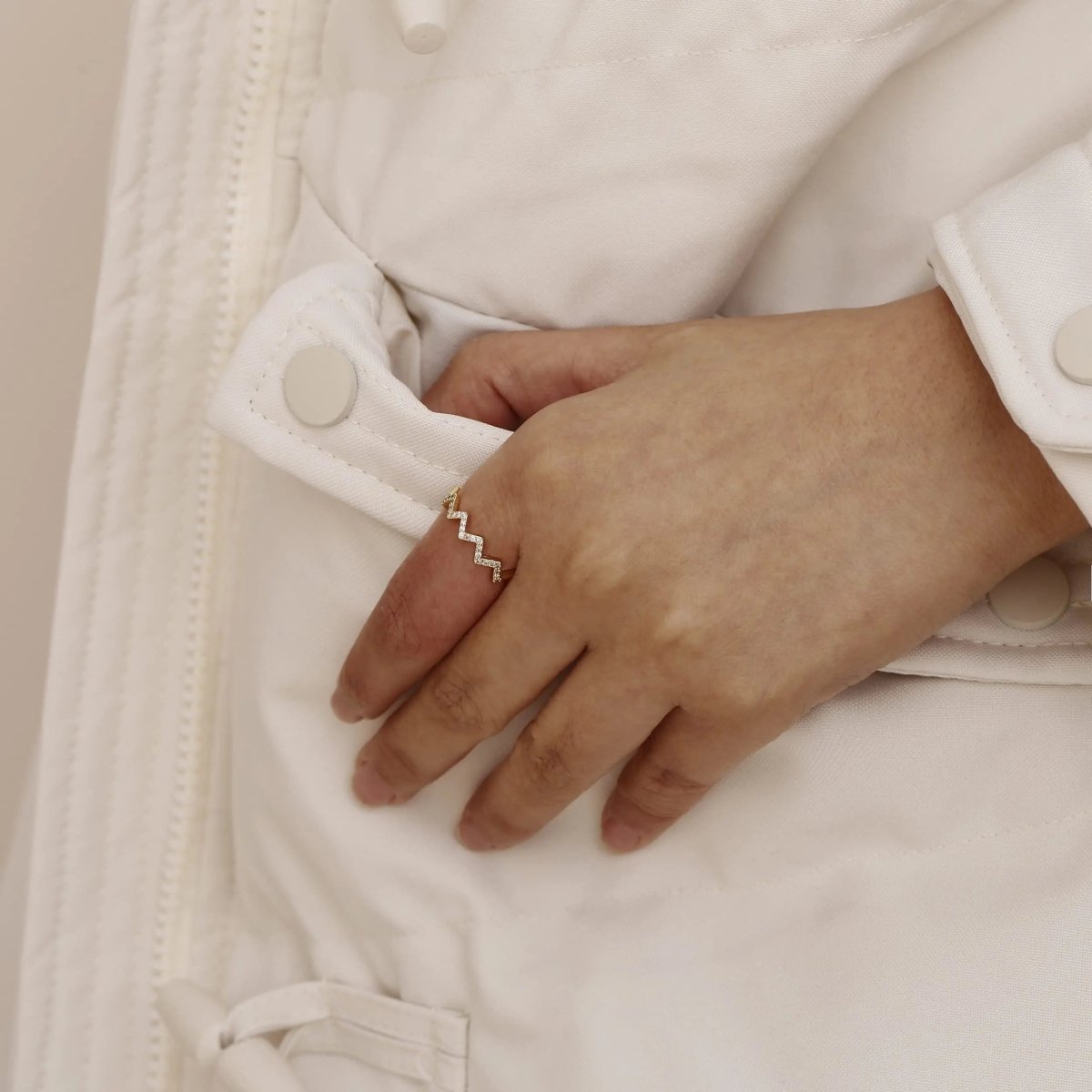 Gosfry Silver/Gold Opening Wave Pattern Rings - GOSFRY