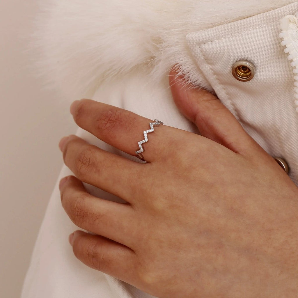 Gosfry Silver/Gold Opening Wave Pattern Rings - GOSFRY