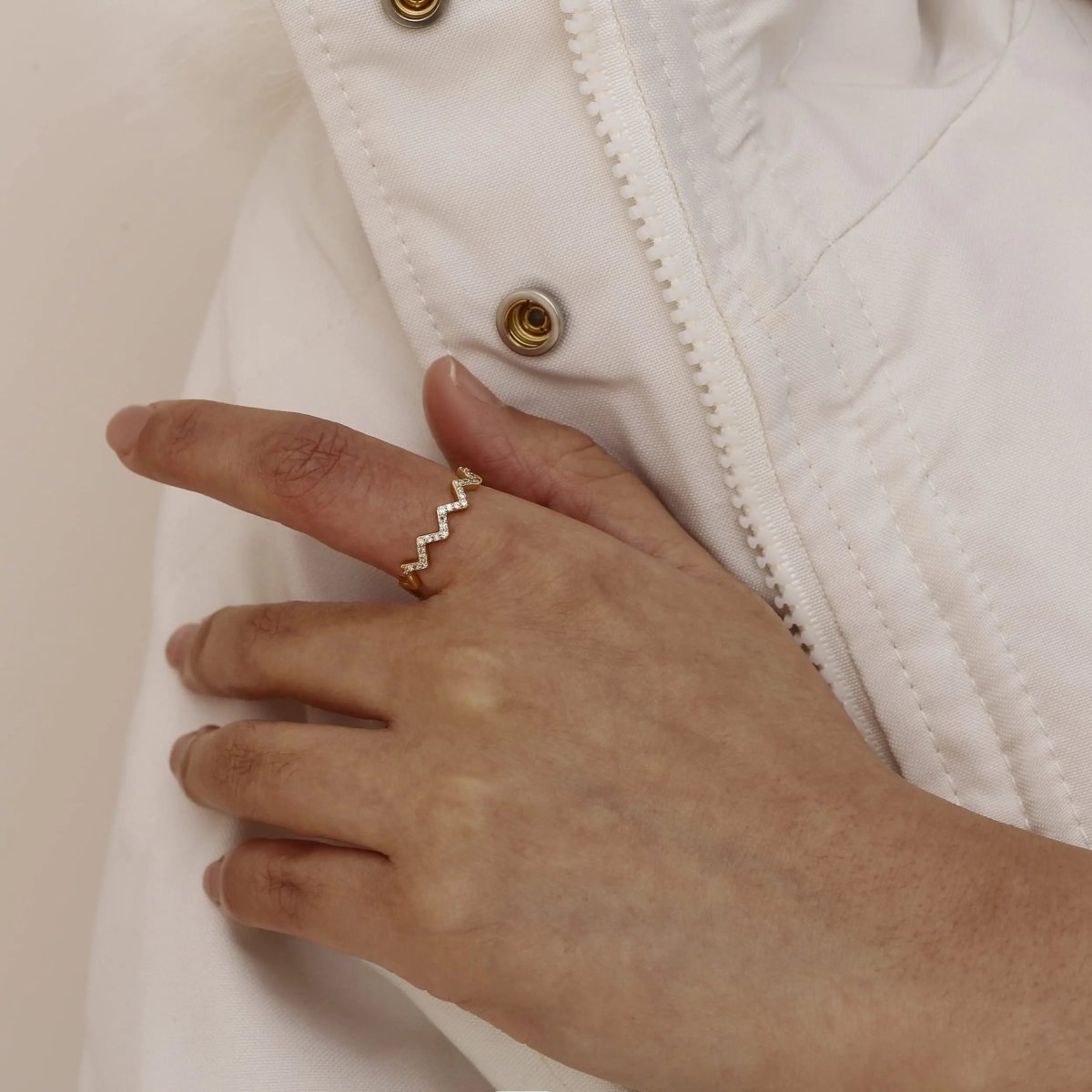 Gosfry Silver/Gold Opening Wave Pattern Rings - GOSFRY