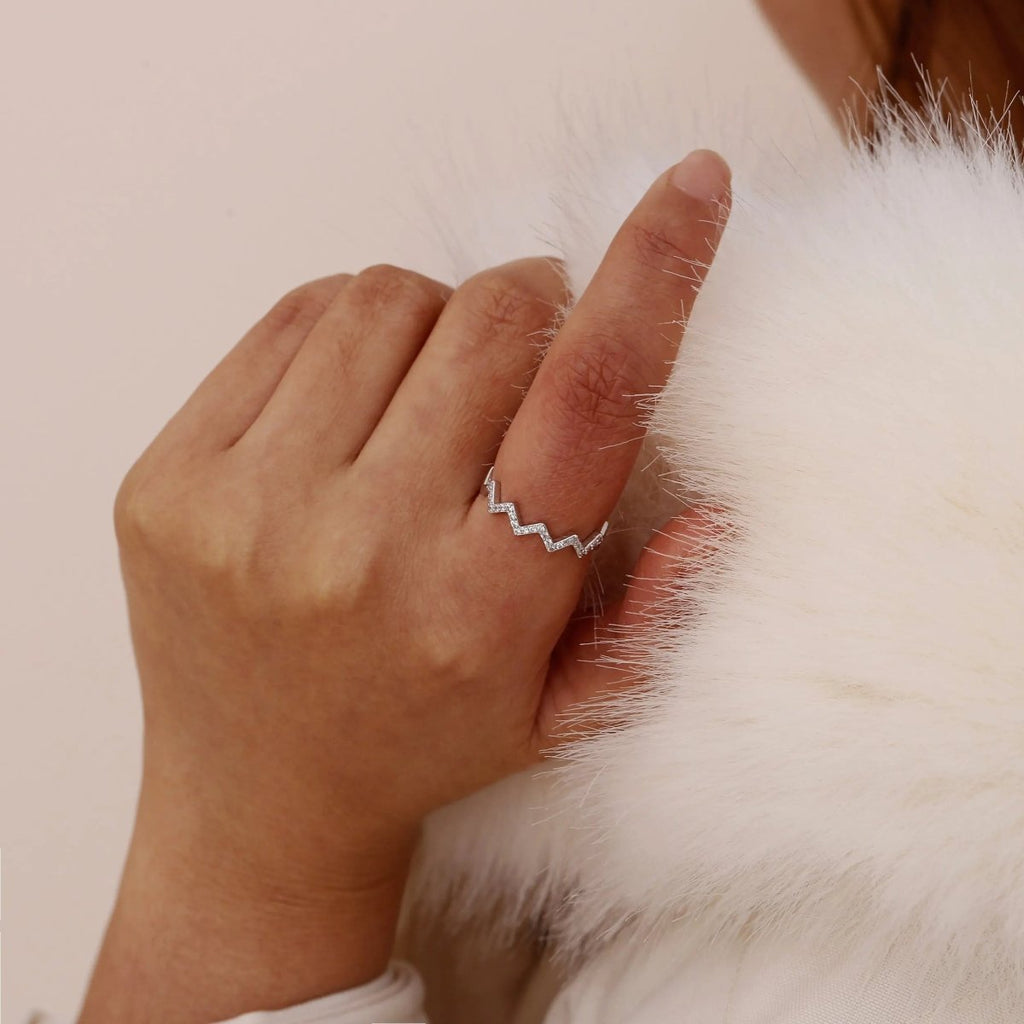 Gosfry Silver/Gold Opening Wave Pattern Rings - GOSFRY