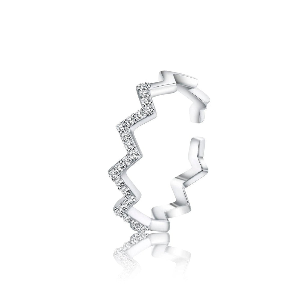 Gosfry Silver/Gold Opening Wave Pattern Rings - GOSFRY