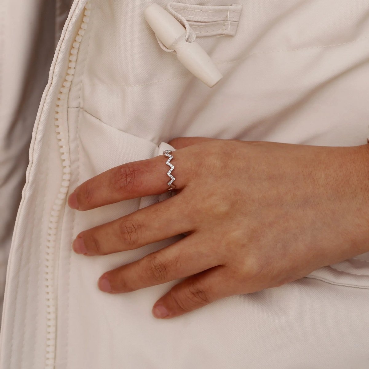 Gosfry Silver/Gold Opening Wave Pattern Rings - GOSFRY