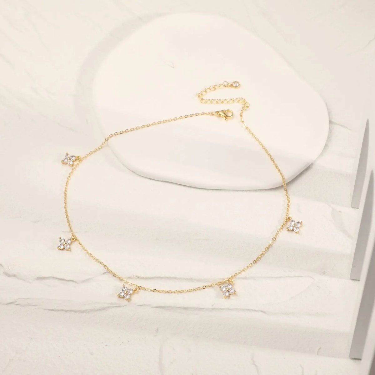 Gosfry Simple Diamond Choker Necklaces - GOSFRY