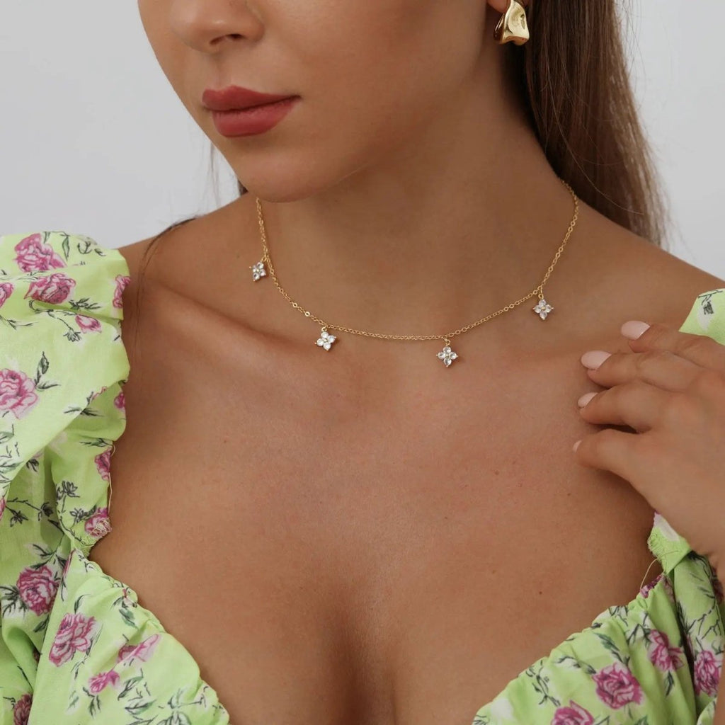 Gosfry Simple Diamond Choker Necklaces - GOSFRY