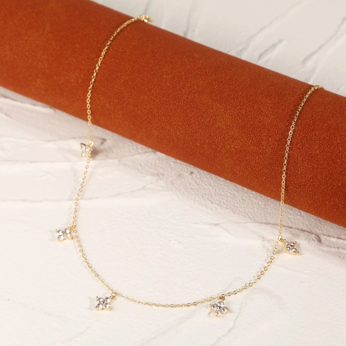 Gosfry Simple Diamond Choker Necklaces - GOSFRY