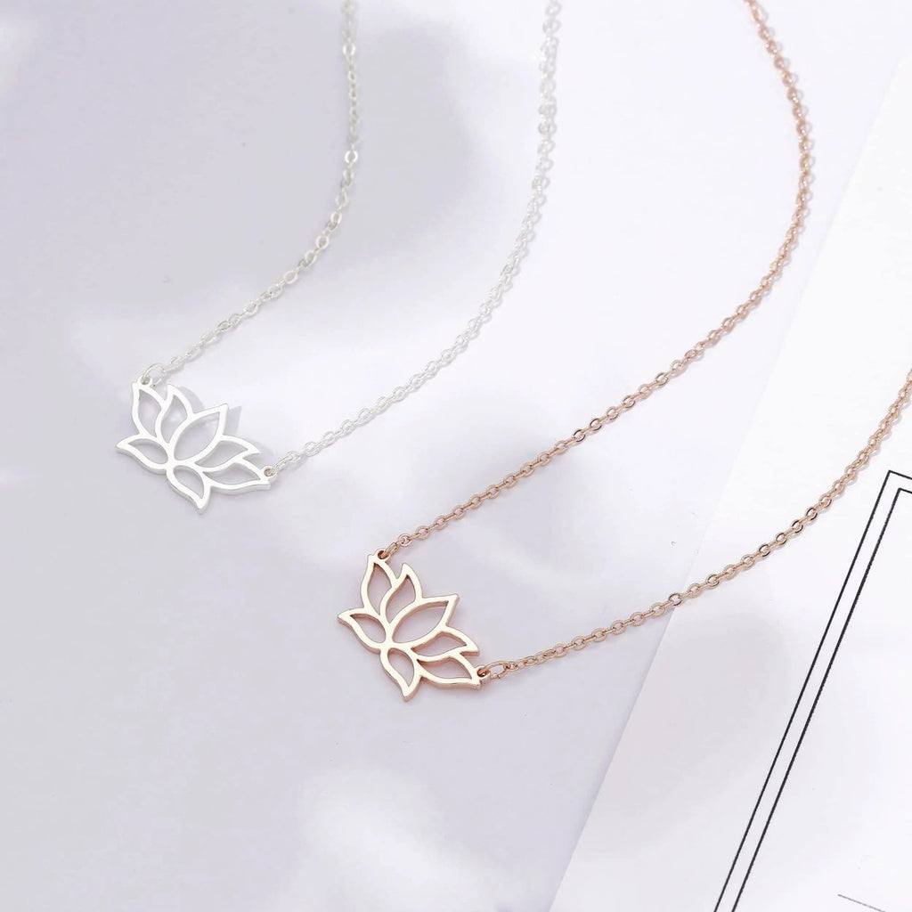 Gosfry Simple Gold Lotus Necklaces - GOSFRY