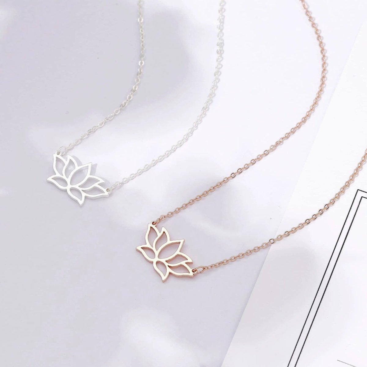 Gosfry Simple Gold Lotus Necklaces - GOSFRY