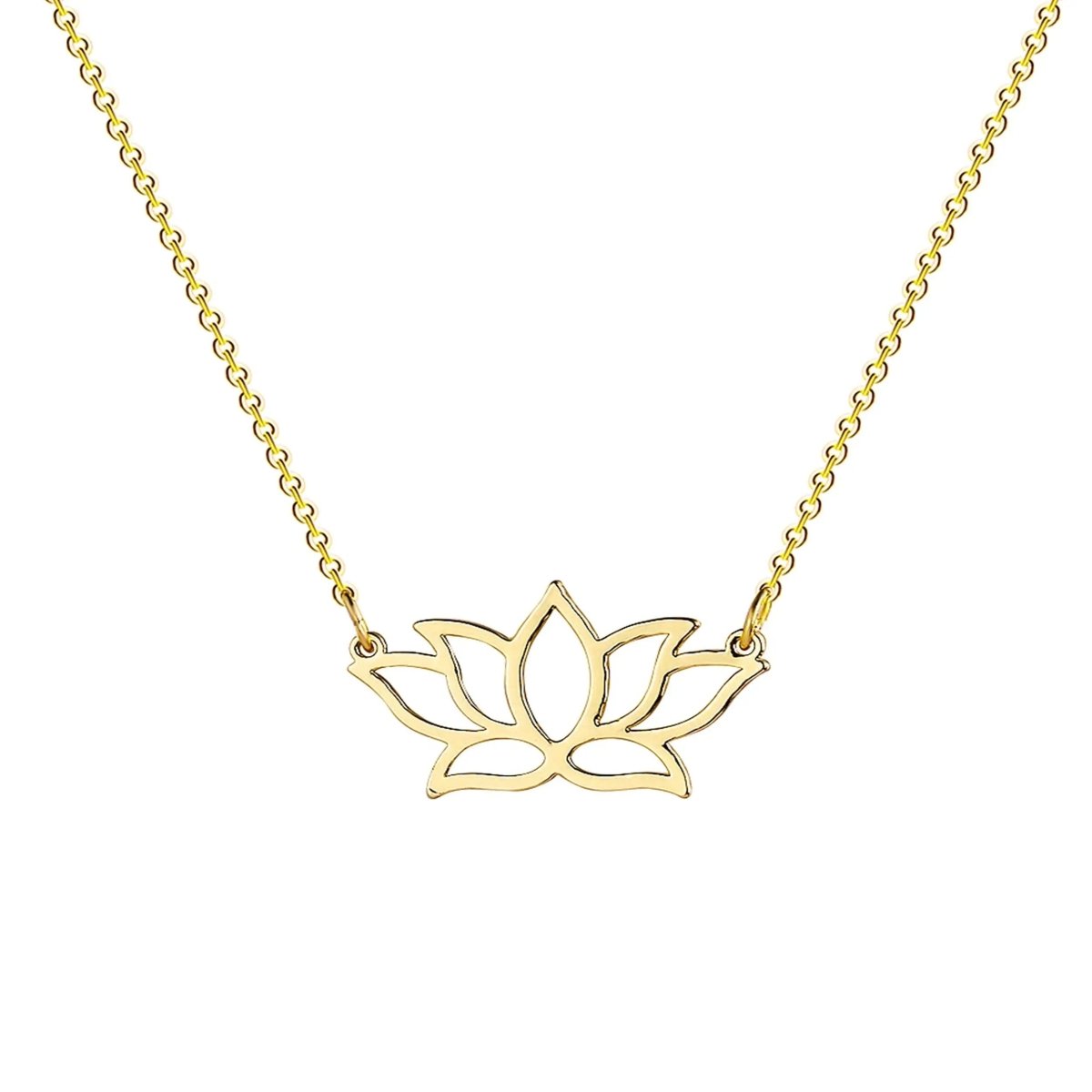 Gosfry Simple Gold Lotus Necklaces - GOSFRY