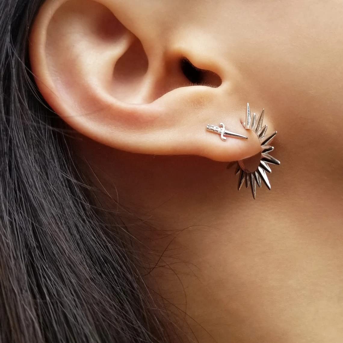 Gosfry Sun Shaped Hoop Earrings - GOSFRY