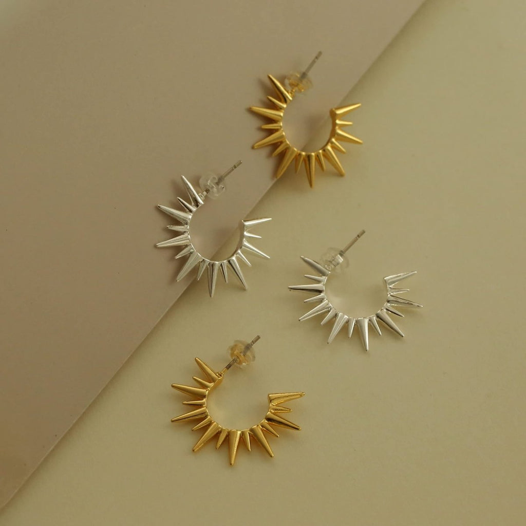 Gosfry Sun Shaped Hoop Earrings - GOSFRY