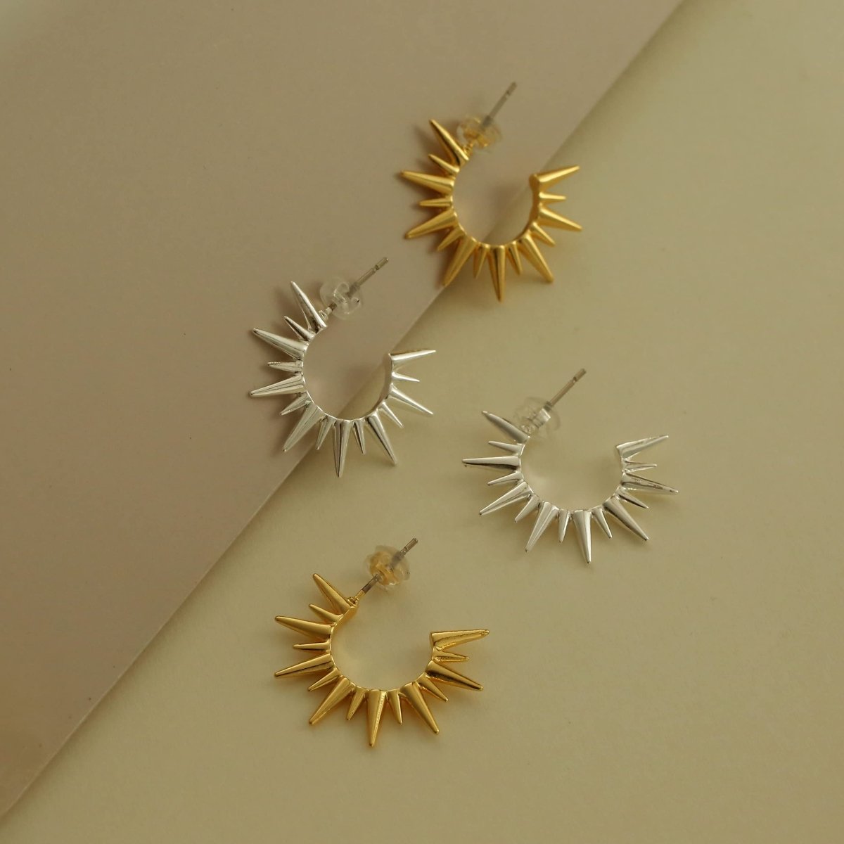 Gosfry Sun Shaped Hoop Earrings - GOSFRY